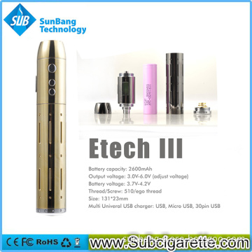 E-Tech Etech Multi-Function Electronic Cigarette Torch Power Bank Adjustable Voltage Ecig